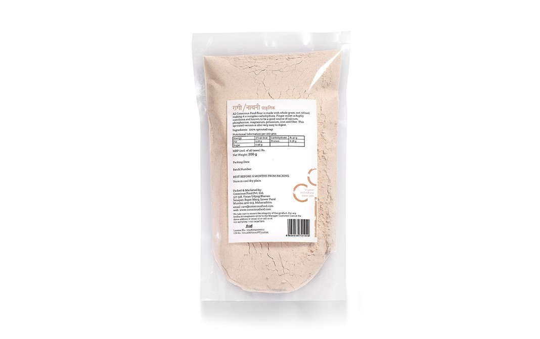 Conscious Food Sprouted Finger Millet Ragi/Nachni   Pack  200 grams